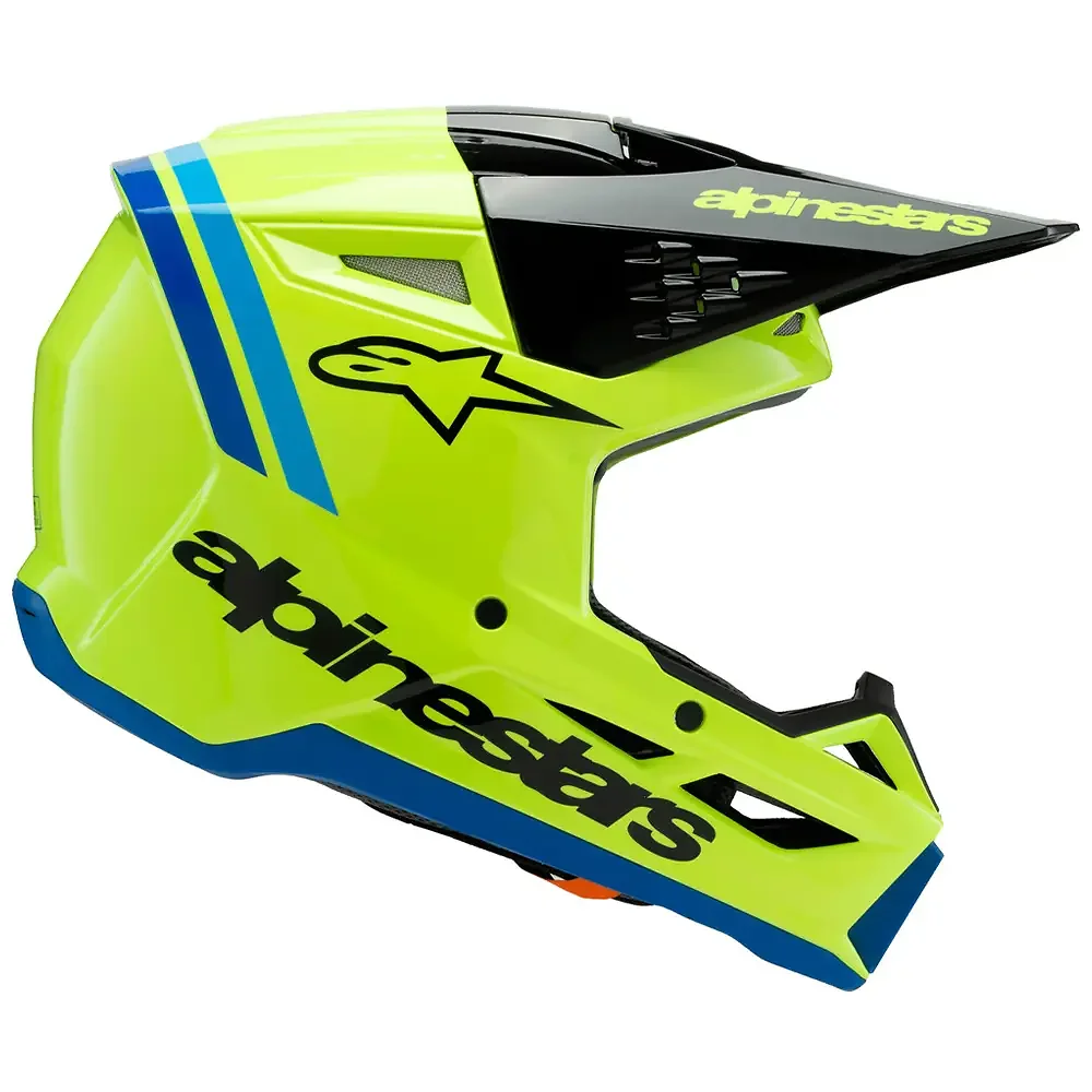 Vista frontal y diseño de calota del SM3 RADIUM (NIÑOS) - Casco Alpinestars - Moto Garage Miami