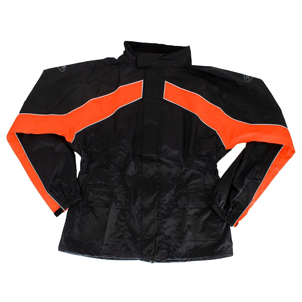 Acabado de fábrica en color Negro/Naranja, 3XL para el Traje de lluvia de 2 Piezas RS-2 - Moto Garage Miami