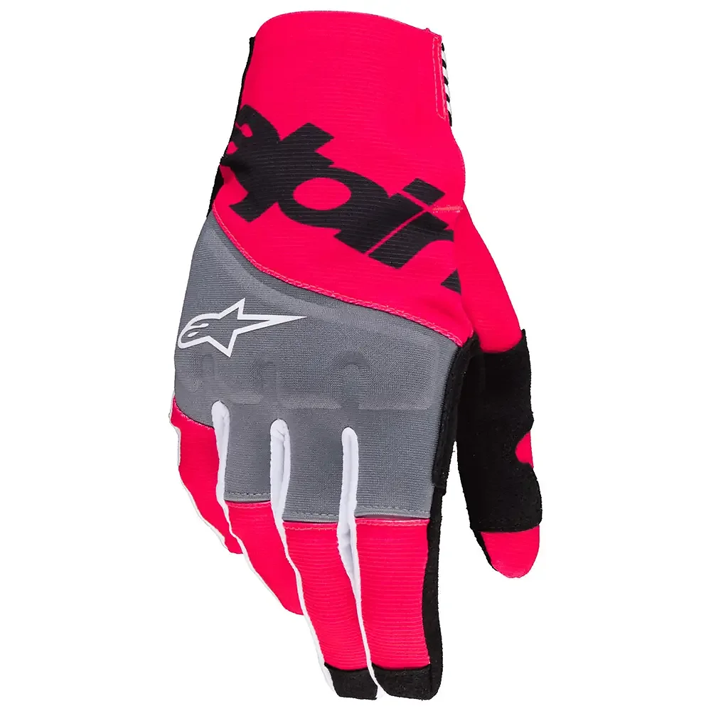Detalle de pintura y diseño en tonalidad Negro/Rosa Fluor, 2XL del Guantes TECHSTAR - Moto Garage Miami