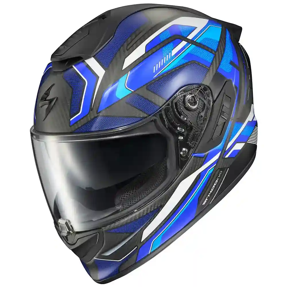 Toma estructural y acabado gráfico Azul Mate, 2XL del modelo EXO-ST1400 EVO CARBONO HEX Casco EXO - Moto Garage Miami