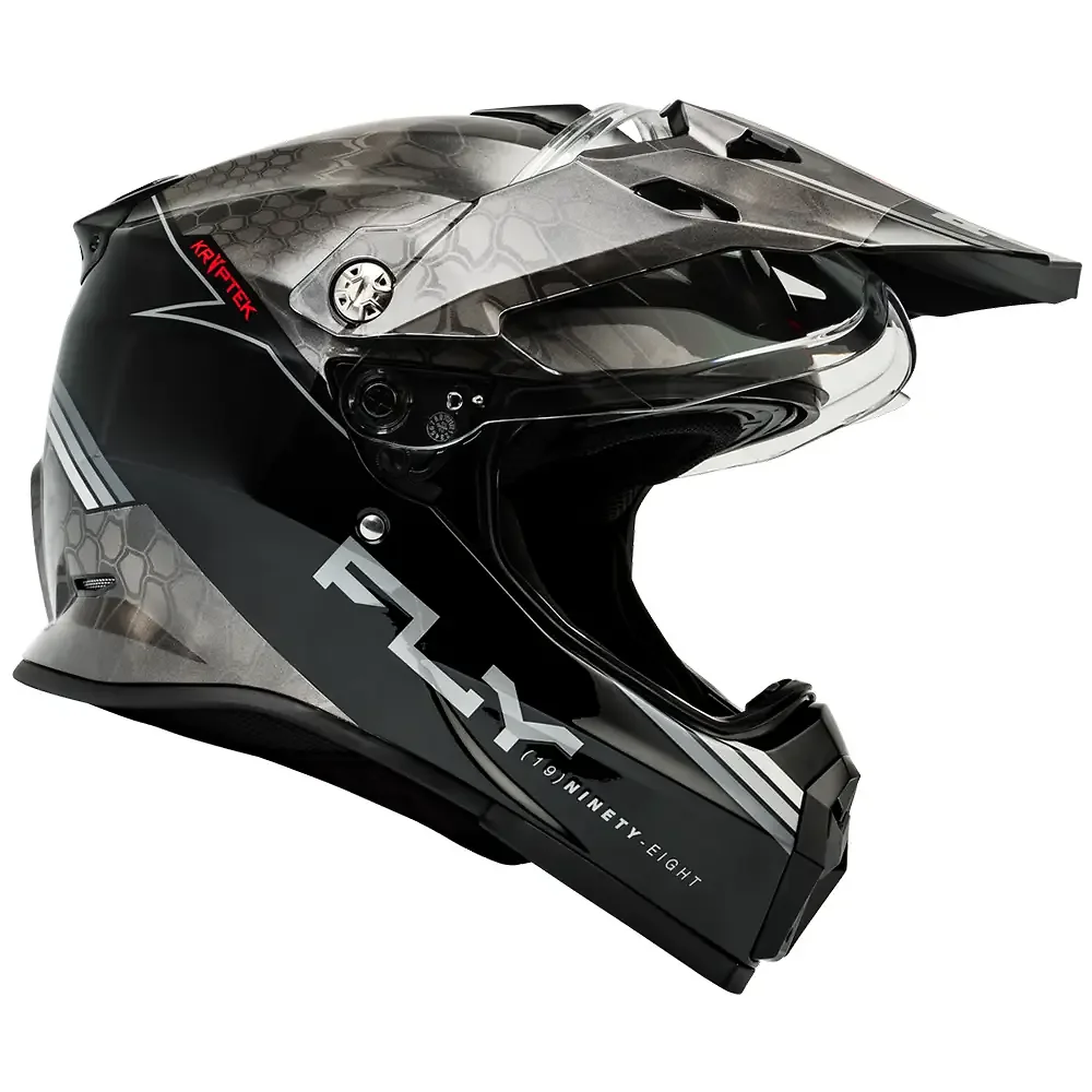 Detalle posterior y spoiler integrado del equipamiento TREKKER KRYPTEK CONCEAL Casco Fly Racing - Moto Garage Miami