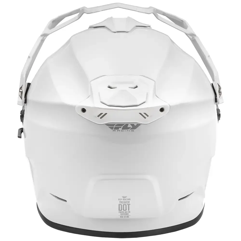 Primer plano de la construcción y material del TREKKER Sólido Casco Fly Racing - Moto Garage Miami
