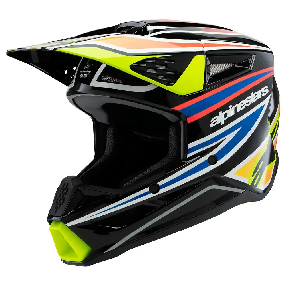 Acabado de fábrica en color Negro/Amarillo Fluor/Azul/Rojo, S Juvenil para el SM3 WURX (NIÑOS) - Casco - Moto Garage Miami
