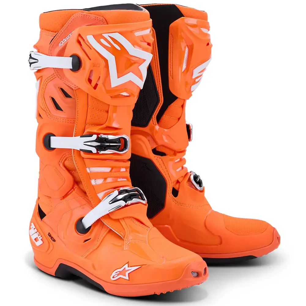 Acabado de fábrica en color Naranja Fluor/Negro/Blanco, 13 para el Tech 10 Supervented Botas - Moto Garage Miami