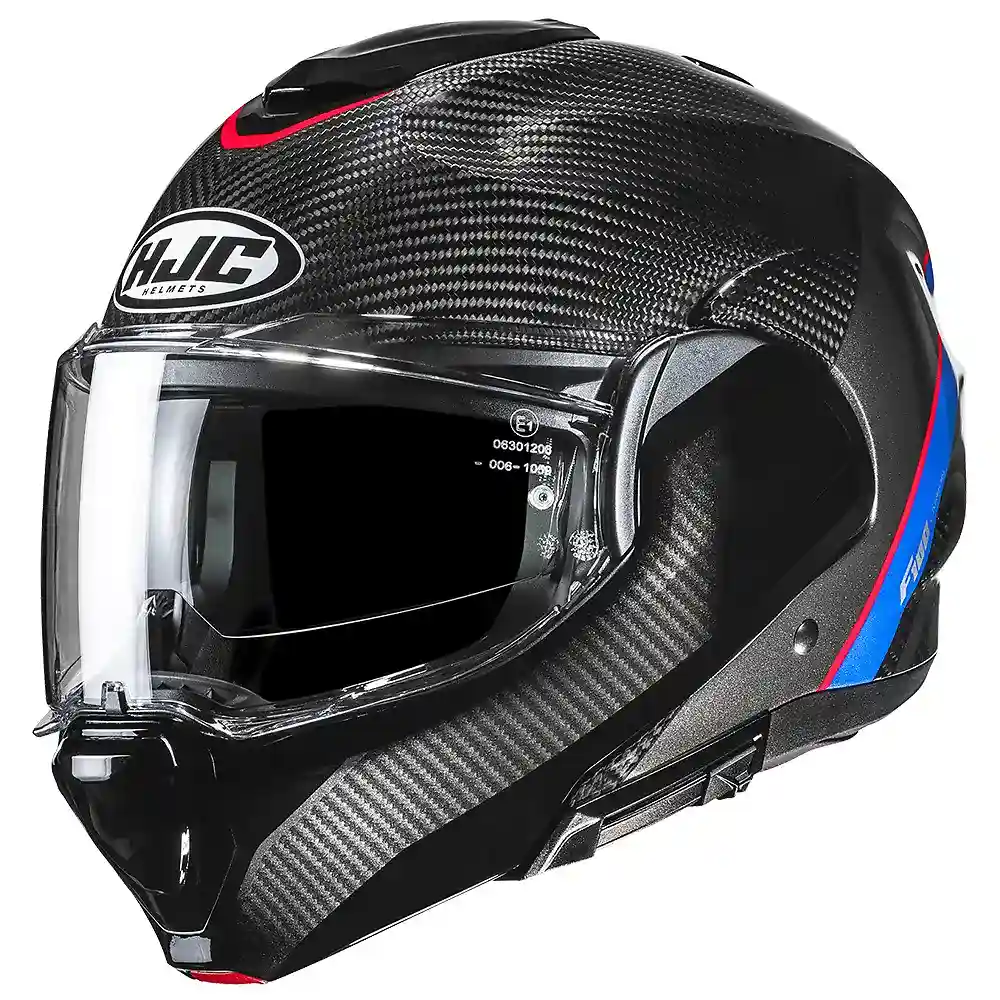 Detalle de pintura y diseño en tonalidad MC-21, 2XL del F100 CARBON STAN - Moto Garage Miami