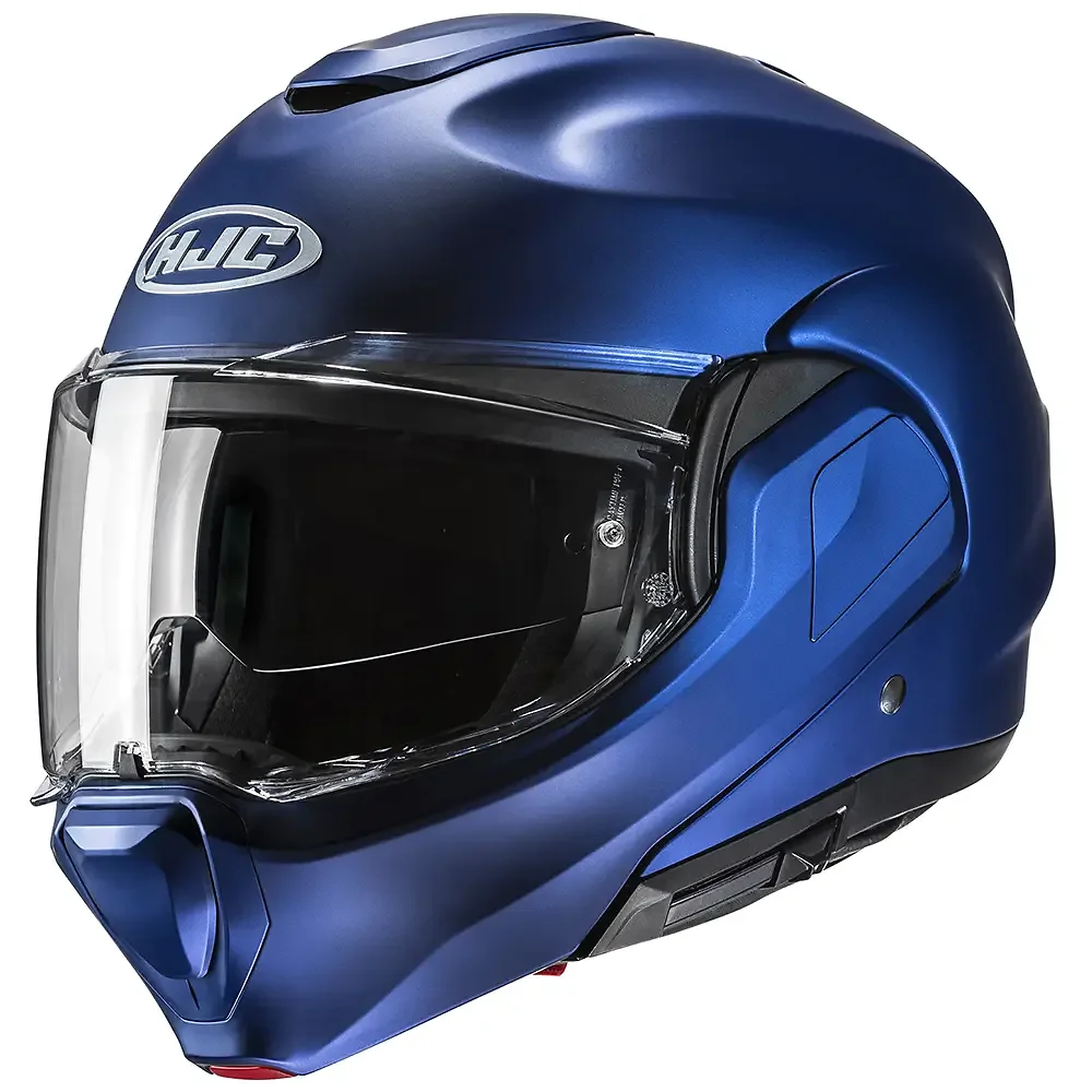 Detalle de pintura y diseño en tonalidad Azul Metálico Mate, 2XL del F100 / Casco - Moto Garage Miami