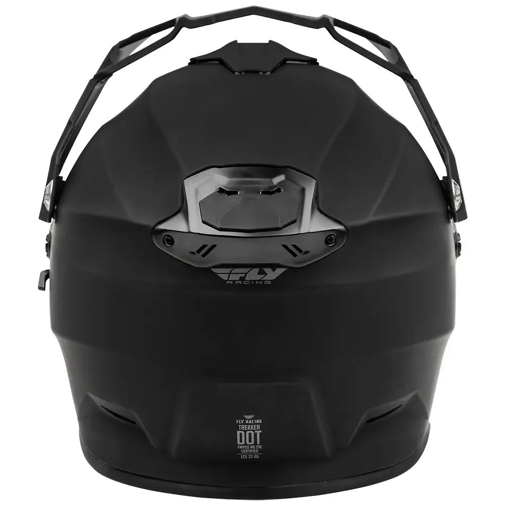 Primer plano de la construcción y material del TREKKER Sólido Casco Fly Racing - Moto Garage Miami