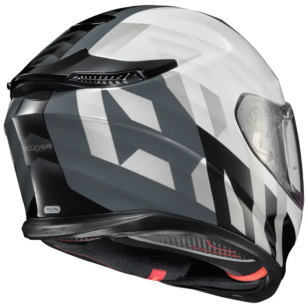 Primer plano de la construcción y material del EXO-ECLIPSE PIVOTE Casco Scorpion EXO - Moto Garage Miami
