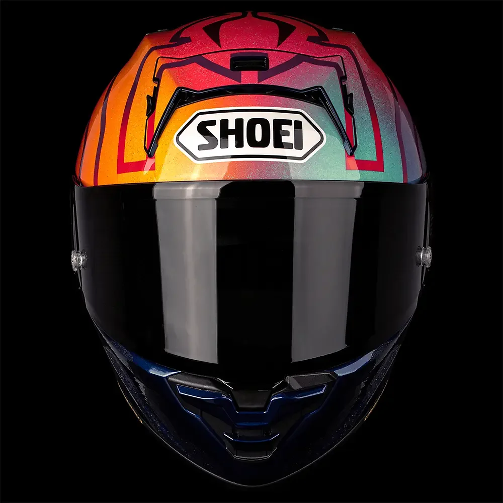 Perfil aerodinámico y sistema de ventilación del X-FIFTEEN MARQUEZ HOLI / Casco SHOEI - Moto Garage Miami