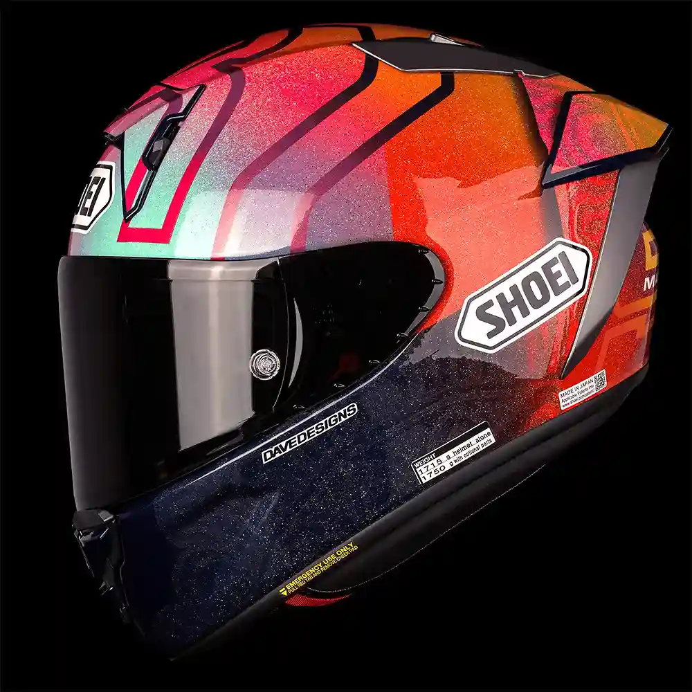 Acabados interiores y sistema de retención del modelo X-FIFTEEN MARQUEZ HOLI / Casco SHOEI - Moto Garage Miami