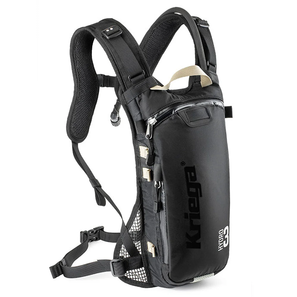 Vista frontal y diseño de calota del HYDRO-3 HYDRATION PACK - Moto Garage Miami