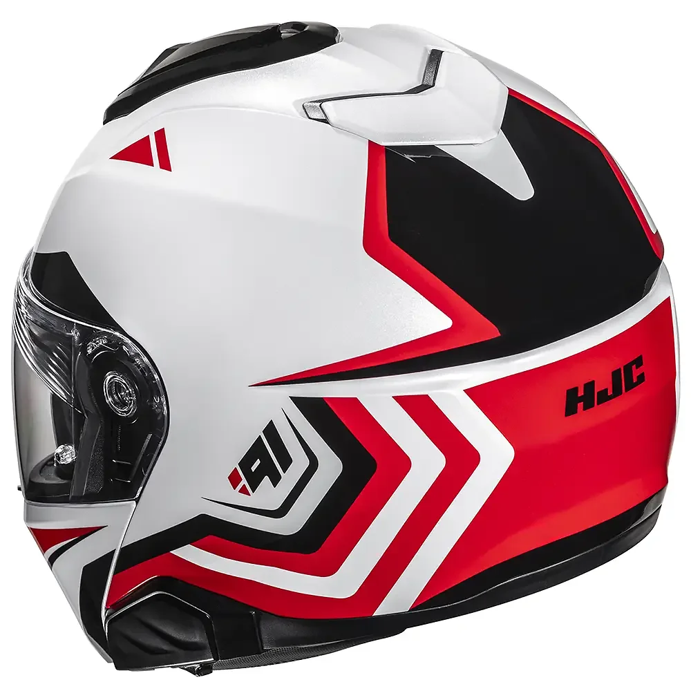 Primer plano de la construcción y material del i91 TRICUS / Casco HJC - Moto Garage Miami