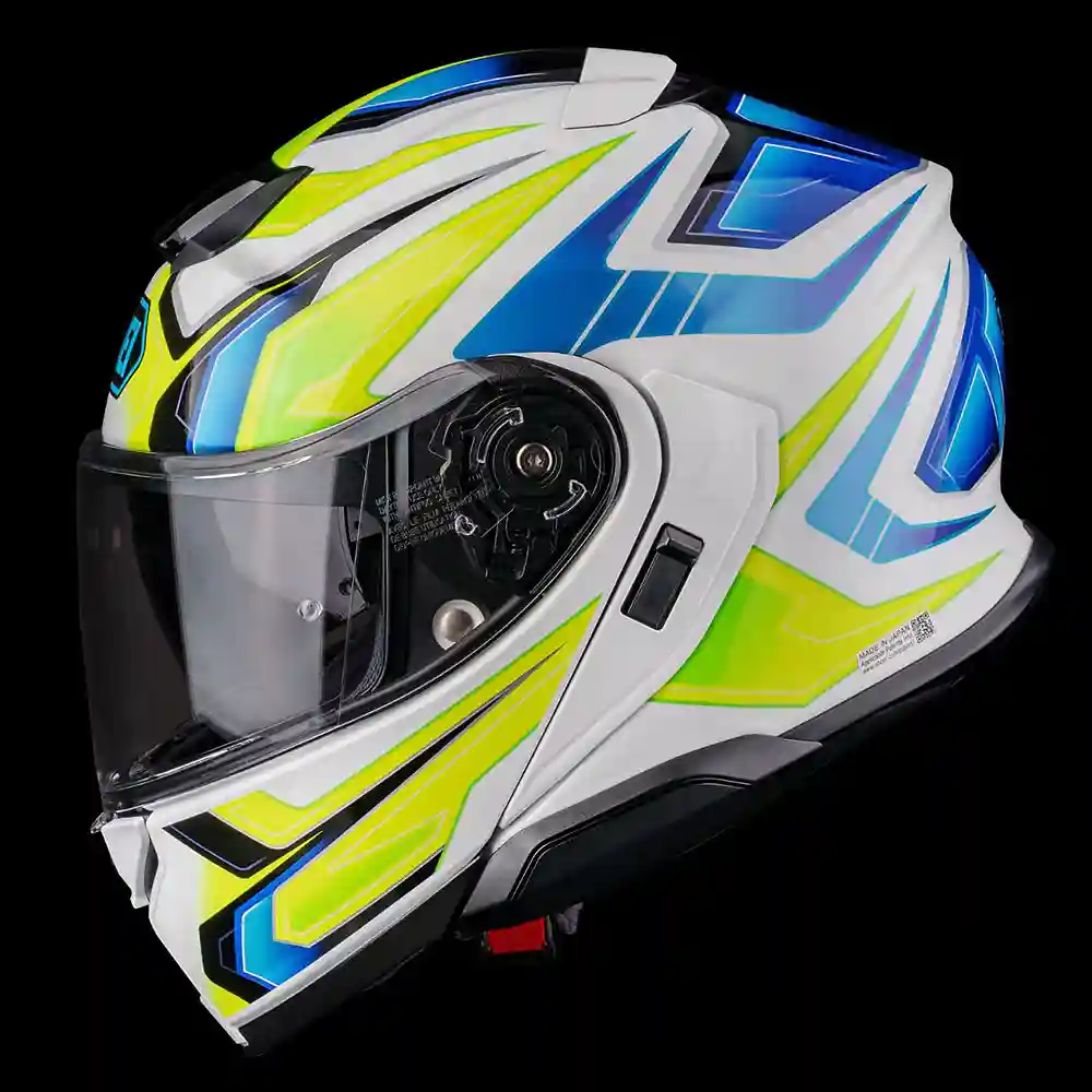 Primer plano de la construcción y material del NEOTEC 3 ANTHEM Casco Shoei - Moto Garage Miami