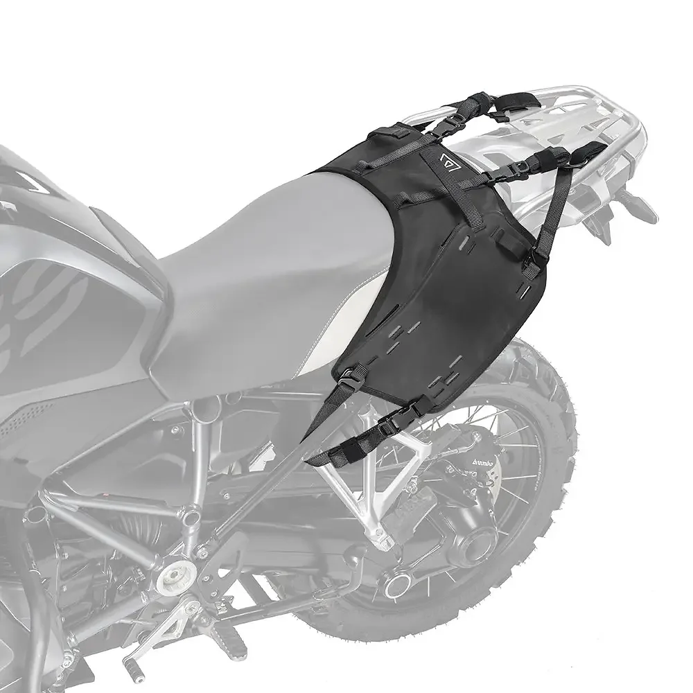 Vista frontal y diseño de calota del Base-OS BMW GS - Moto Garage Miami