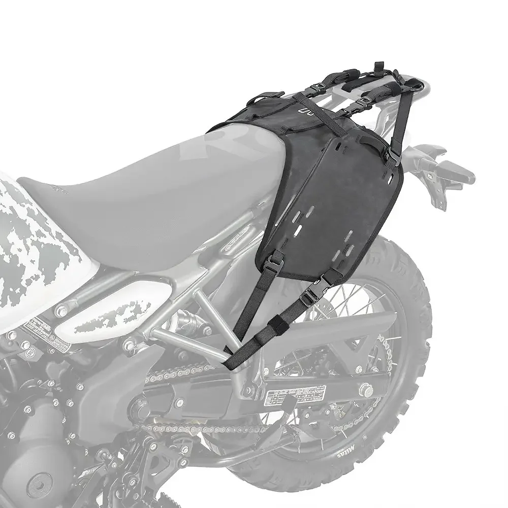 Vista frontal y diseño de calota del Base-OS Royal Enfield Himalayan - Moto Garage Miami