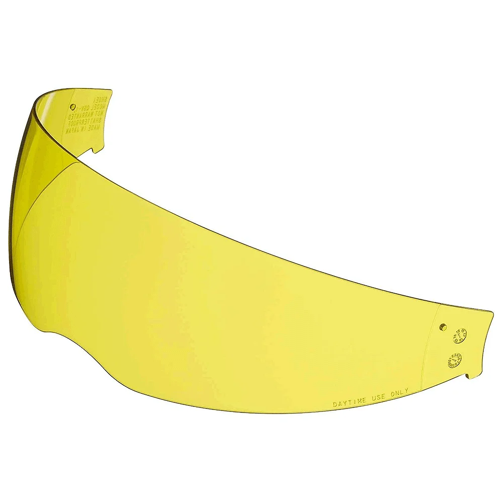 Detalle de pintura y diseño en tonalidad Amarillo de alta definición del Visor Solar Interno QSV-1 - Moto Garage Miami
