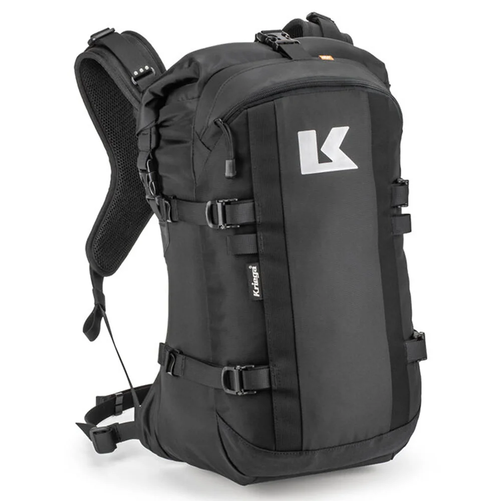 Vista frontal y diseño de calota del Mochila R22 - Moto Garage Miami