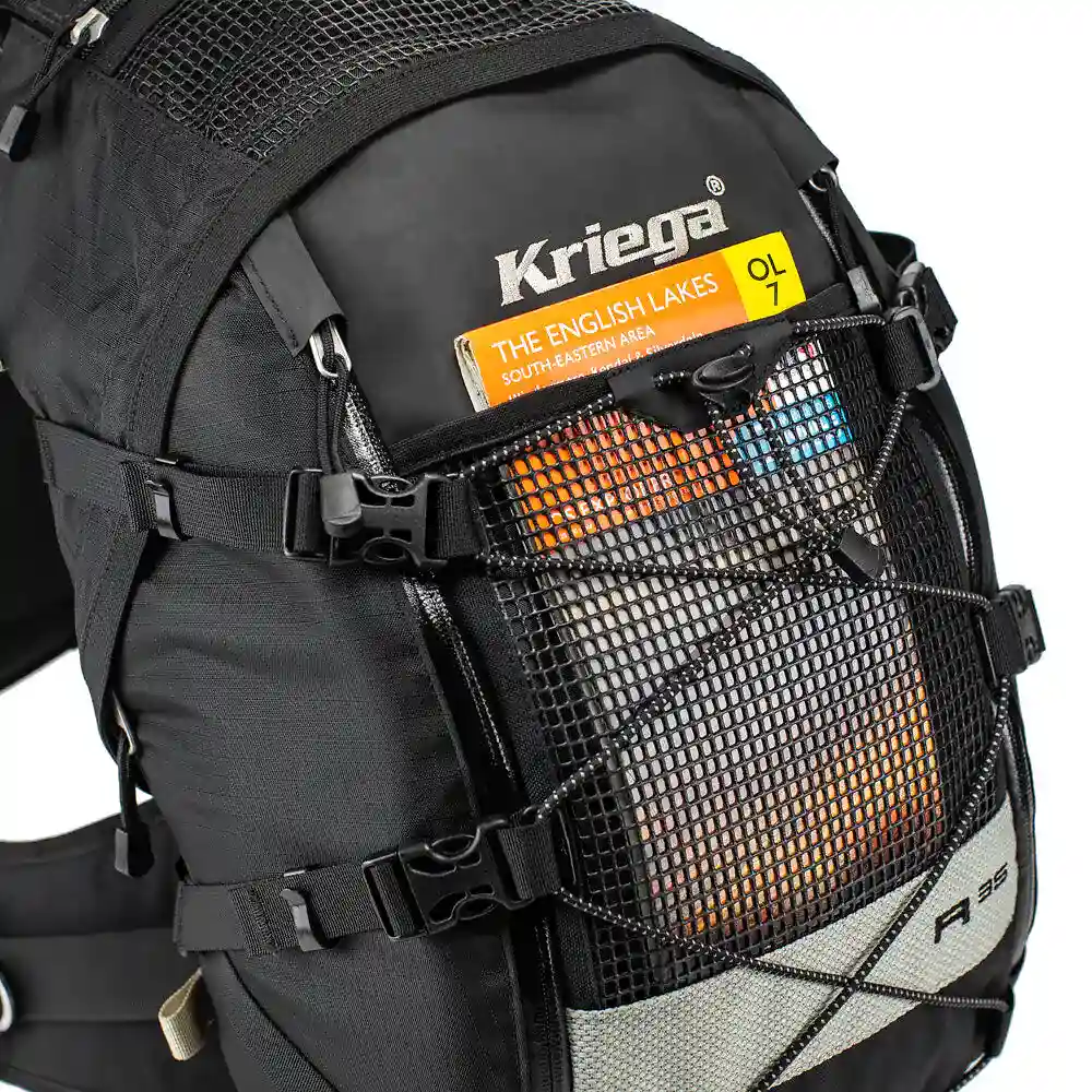Acabados interiores y sistema de retención del modelo Mochila R35 - Moto Garage Miami