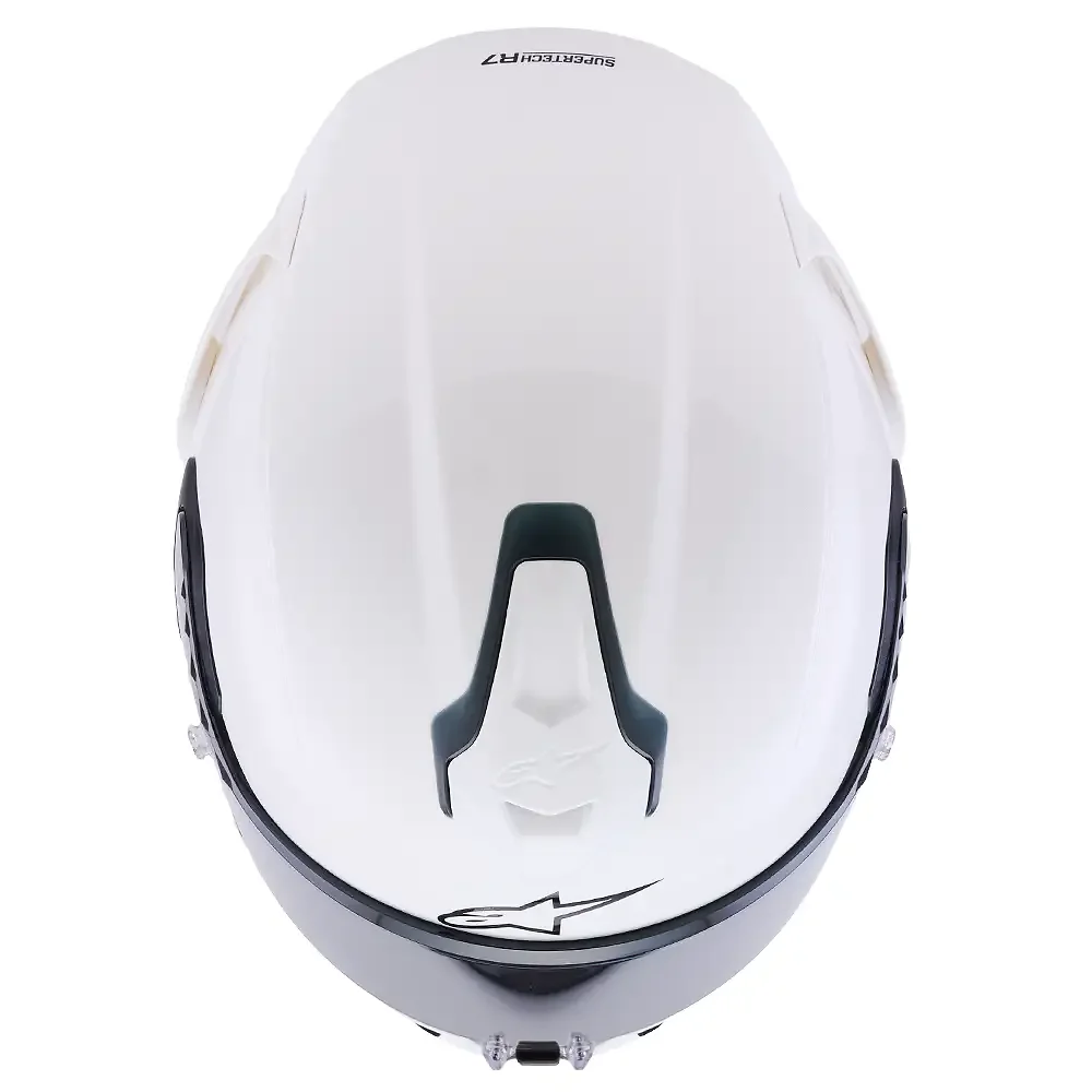 Primer plano de la construcción y material del S-R7 Sólido / Casco Alpinestars - Moto Garage Miami