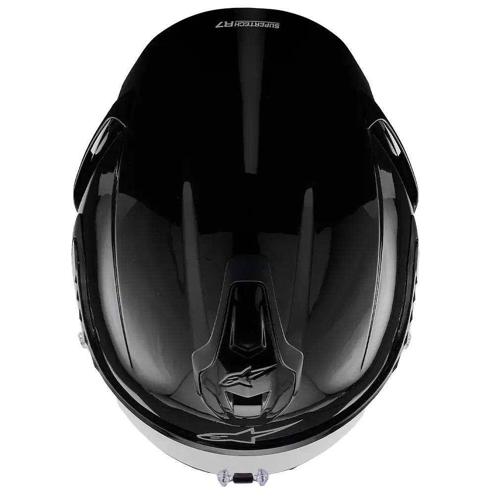 Primer plano de la construcción y material del S-R7 Sólido / Casco Alpinestars - Moto Garage Miami