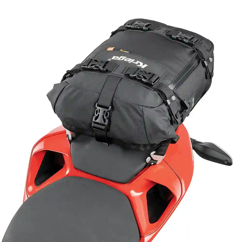 Perfil aerodinámico y sistema de ventilación del Kriega US-10 Drypack - Moto Garage Miami